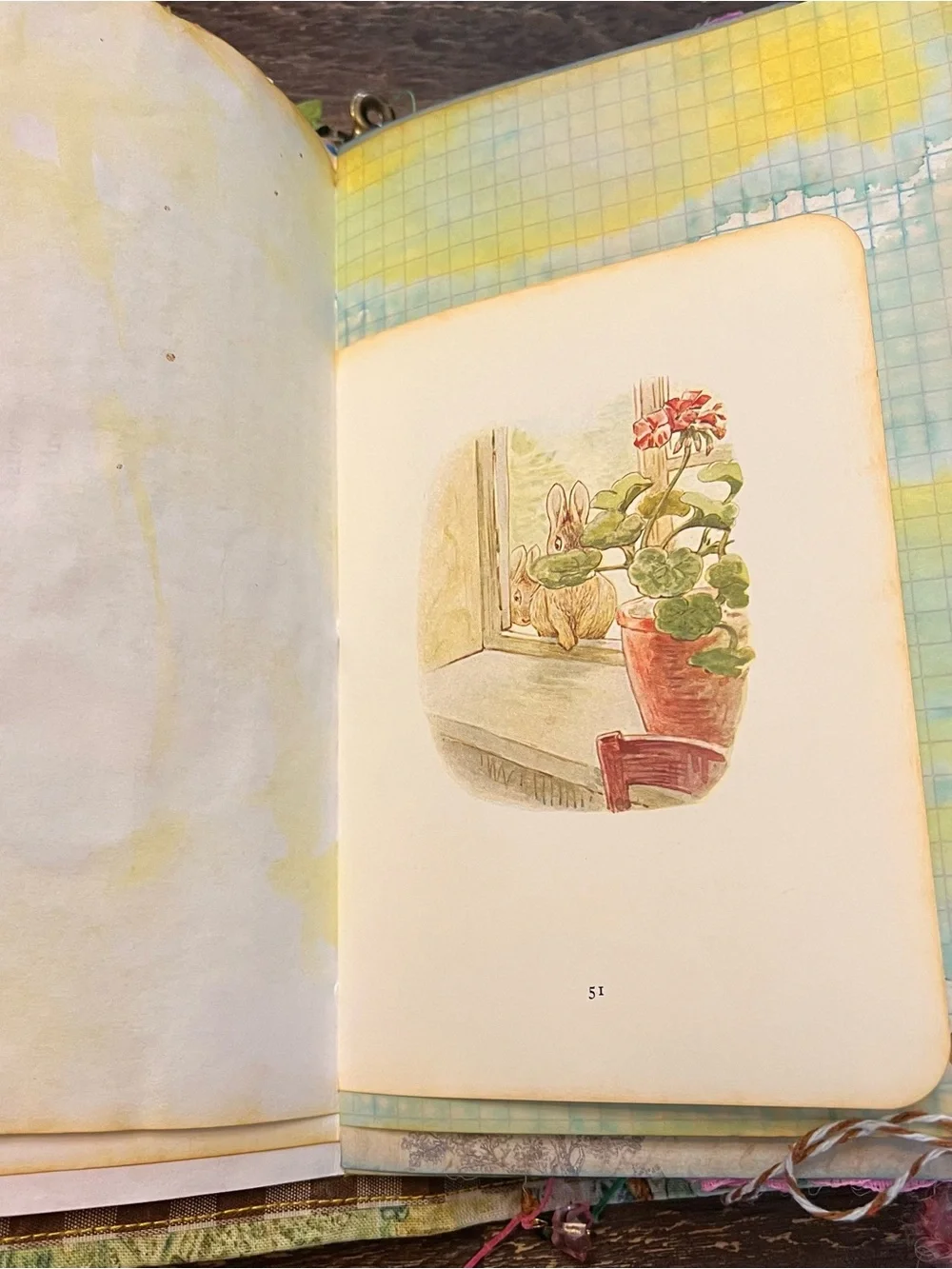 Peter Rabbit Beatrix Potter Gardening Junk Journal  Decorated Softcover 3 Sig